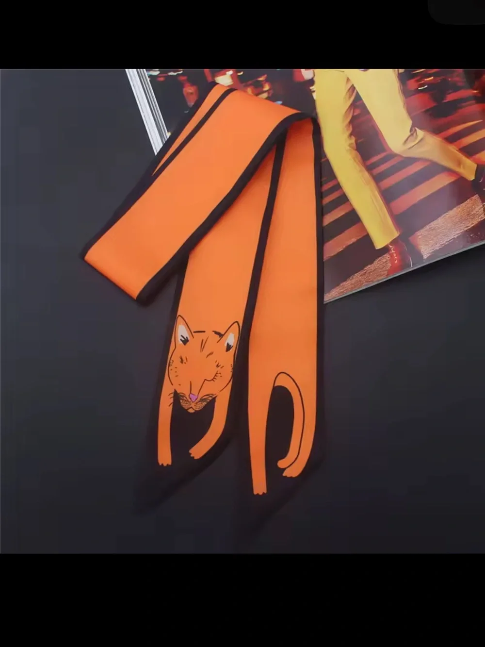 Kids Orange Fox Print Hair Scarf - bag charm